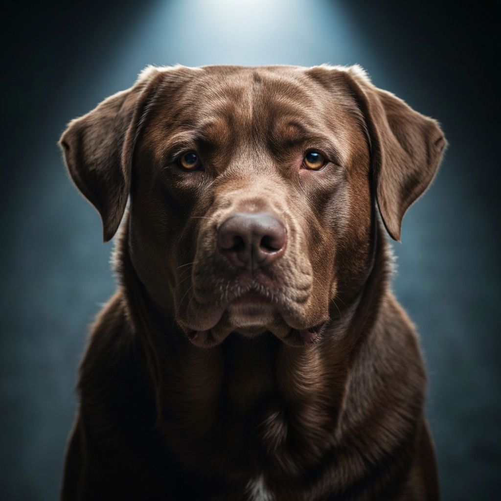 Loyal dog looking at camera