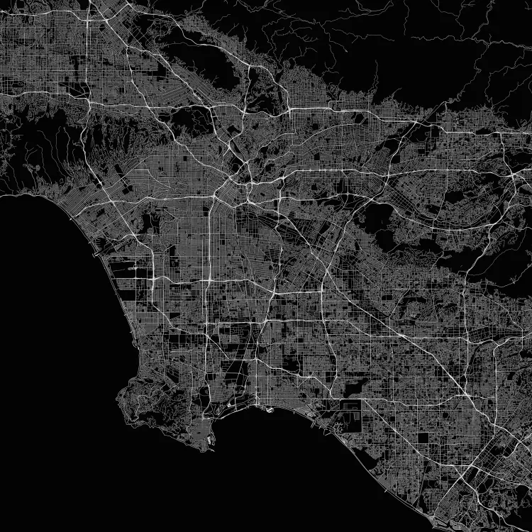 Los Angeles area map